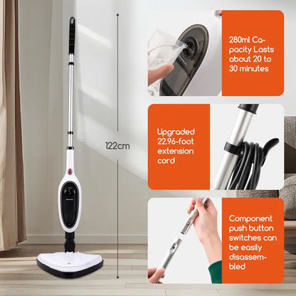 Steam Mop,Floor Steamers for Hardwood and Tile, 10-In-1 Detachable Multi-Purpose Cleaning,7M Cord,Suitable for Bedroom、Living Room,Carpets、Sofas, Electric Mop