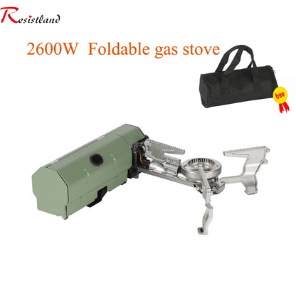 "2600W Portable Folding Camping Stove - Ultimate Outdoor Gas Grill for Hiking, BBQ & Travel Cooking!"